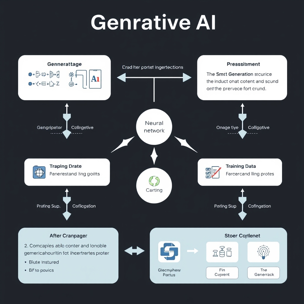 Diagram depicting the components and workflow of Generative AI