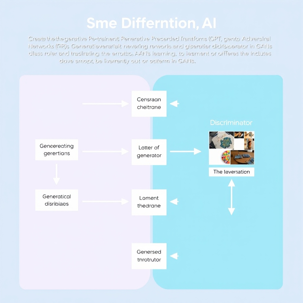 Diagram illustrating the content generation process of Generative AI models like GPT and GAN.